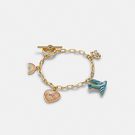 COACH Diary Embroidery Charm Bracelet - GOLD MULTI - C9465