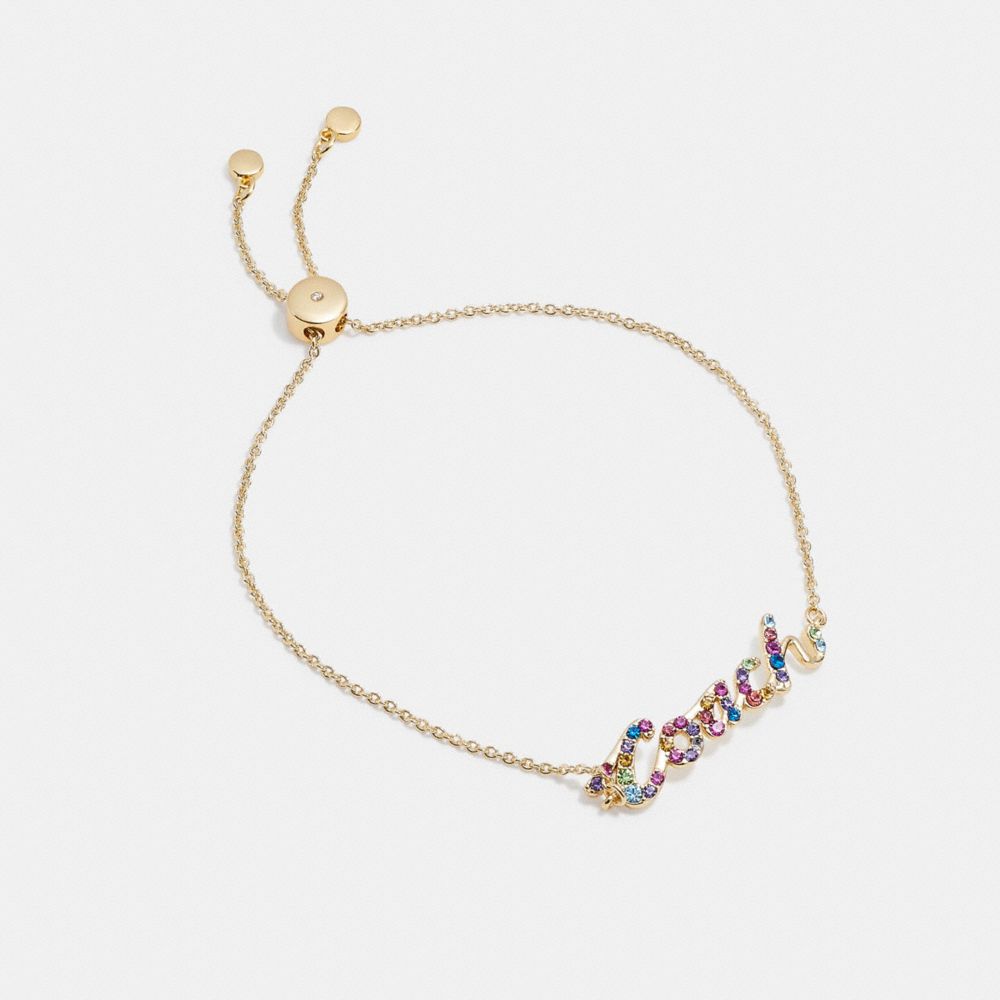 COACH Signature Script Slider Bracelet - GOLD MULTI - C9466