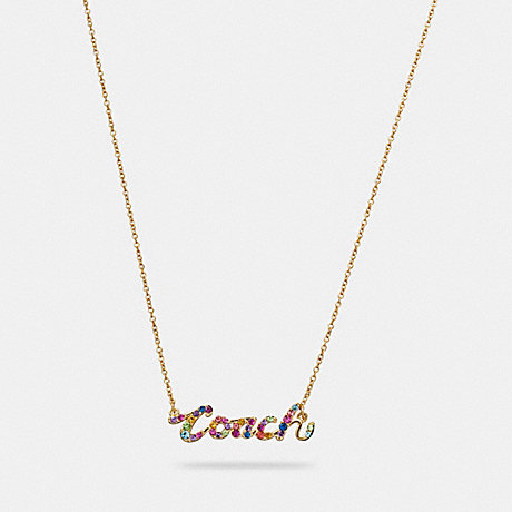 COACH C9471 Signature Script Necklace GOLD-MULTI