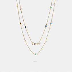 COACH C9472 - Signature Script Double Chain Necklace GOLD MULTI