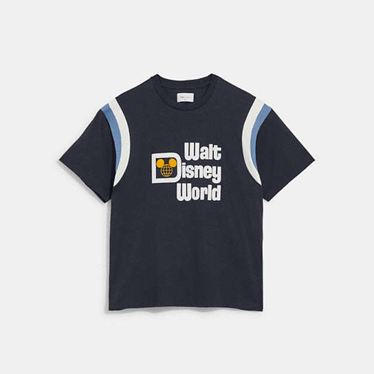 C9482 - Disney X Coach Walt Disney World T Shirt In Organic Cotton Midnight Navy