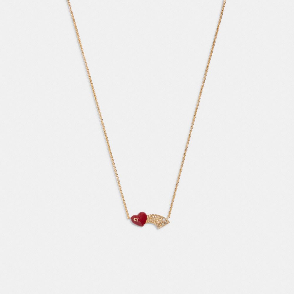 C9495 - Enamel Signature Heart Necklace GOLD/RED