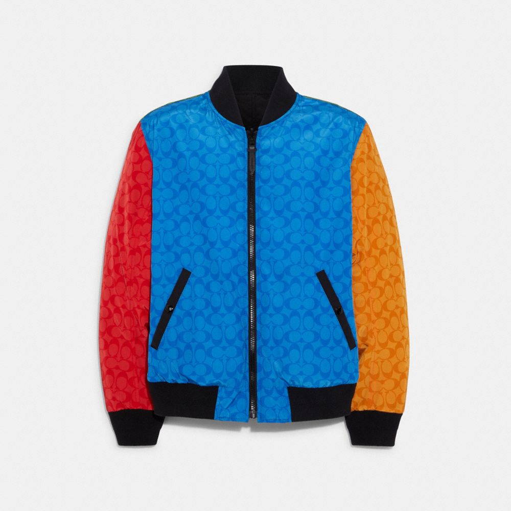 Colorblock Signature Reversible Ma 1 Jacket - MULTI COLOR BLACK - COACH C9502