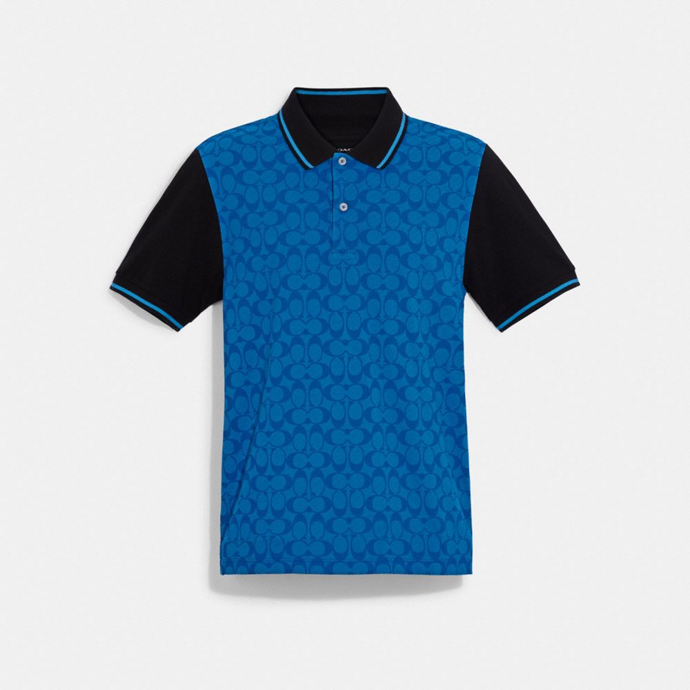 Colorblock Signature Polo - BRIGHT BLUE - COACH C9503