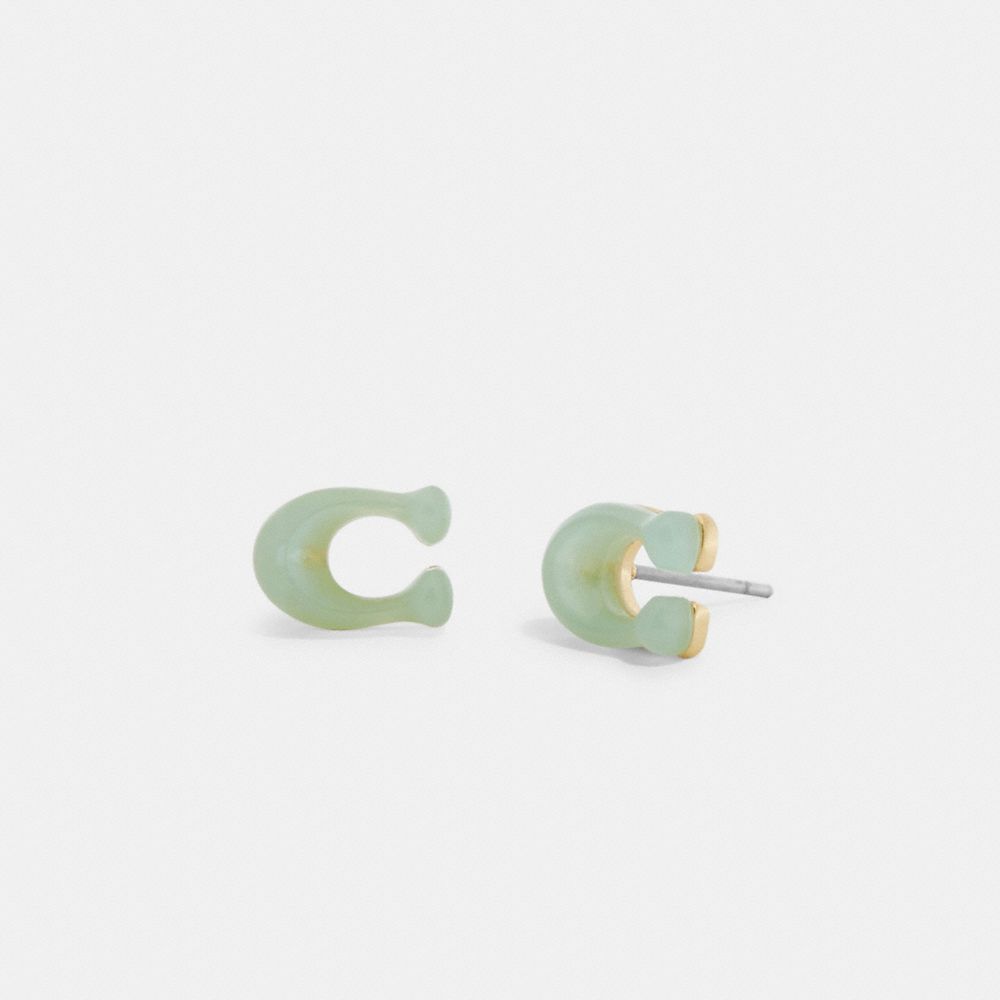 C9519 - Signature Stud Earrings GREEN