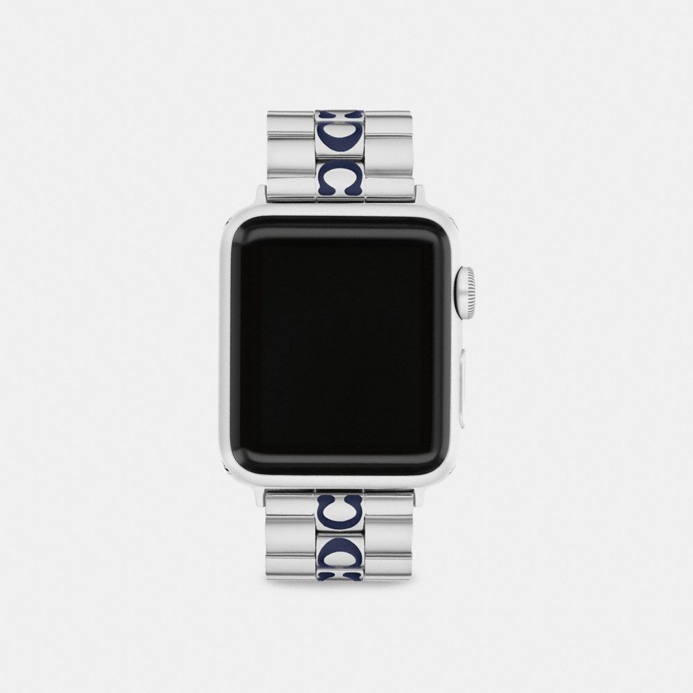 COACH C9559 Apple Watch® Strap, 38 Mm And 40 Mm Stainless Steel/Navy