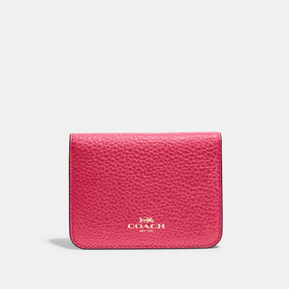 Complimentary Bifold Card Case - GOLD/BOLD PINK - COACH C9597G