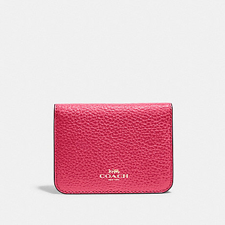 COACH Complimentary Bifold Card Case - GOLD/BOLD PINK - C9597G