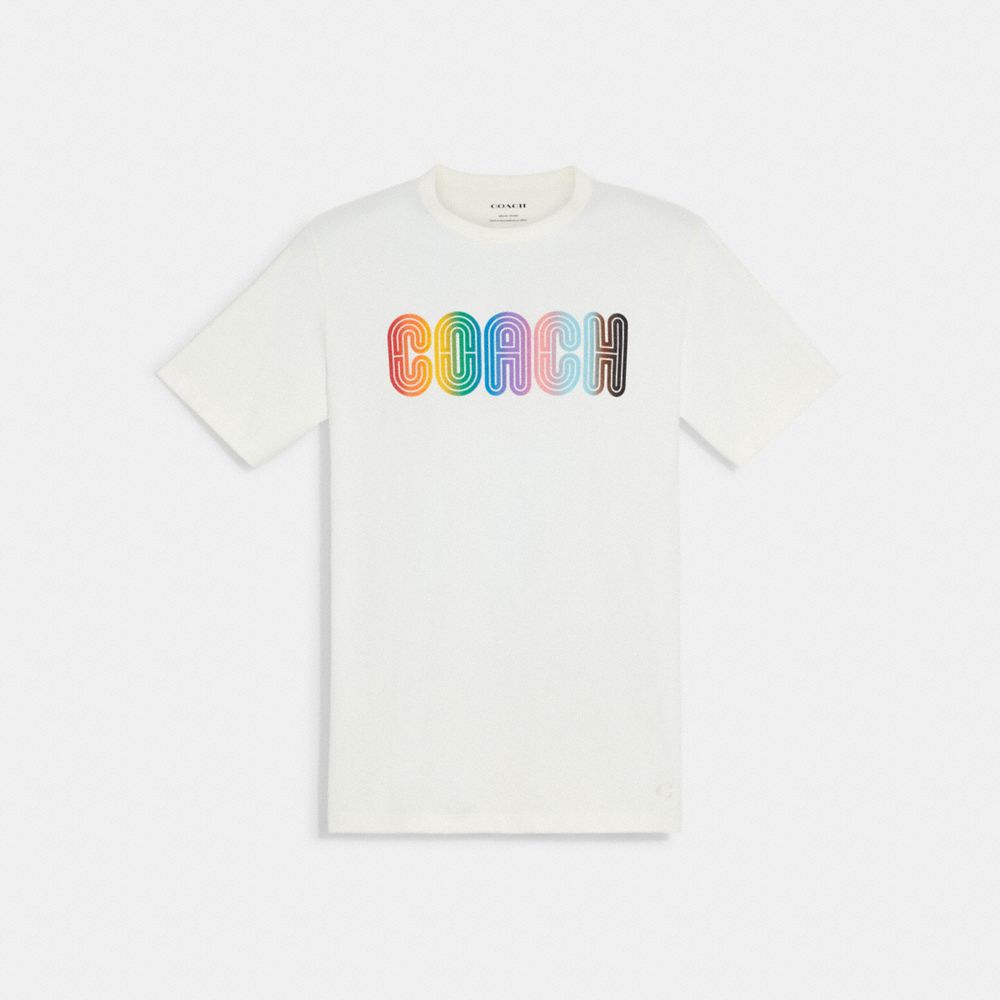 COACH C9607 - RAINBOW SIGNATURE T SHIRT - BRIGHT WHITE | COACH GIFTS