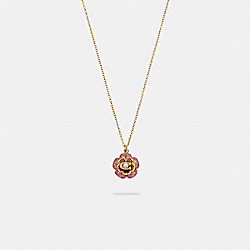COACH C9617 Tea Rose Necklace GOLD/PINK
