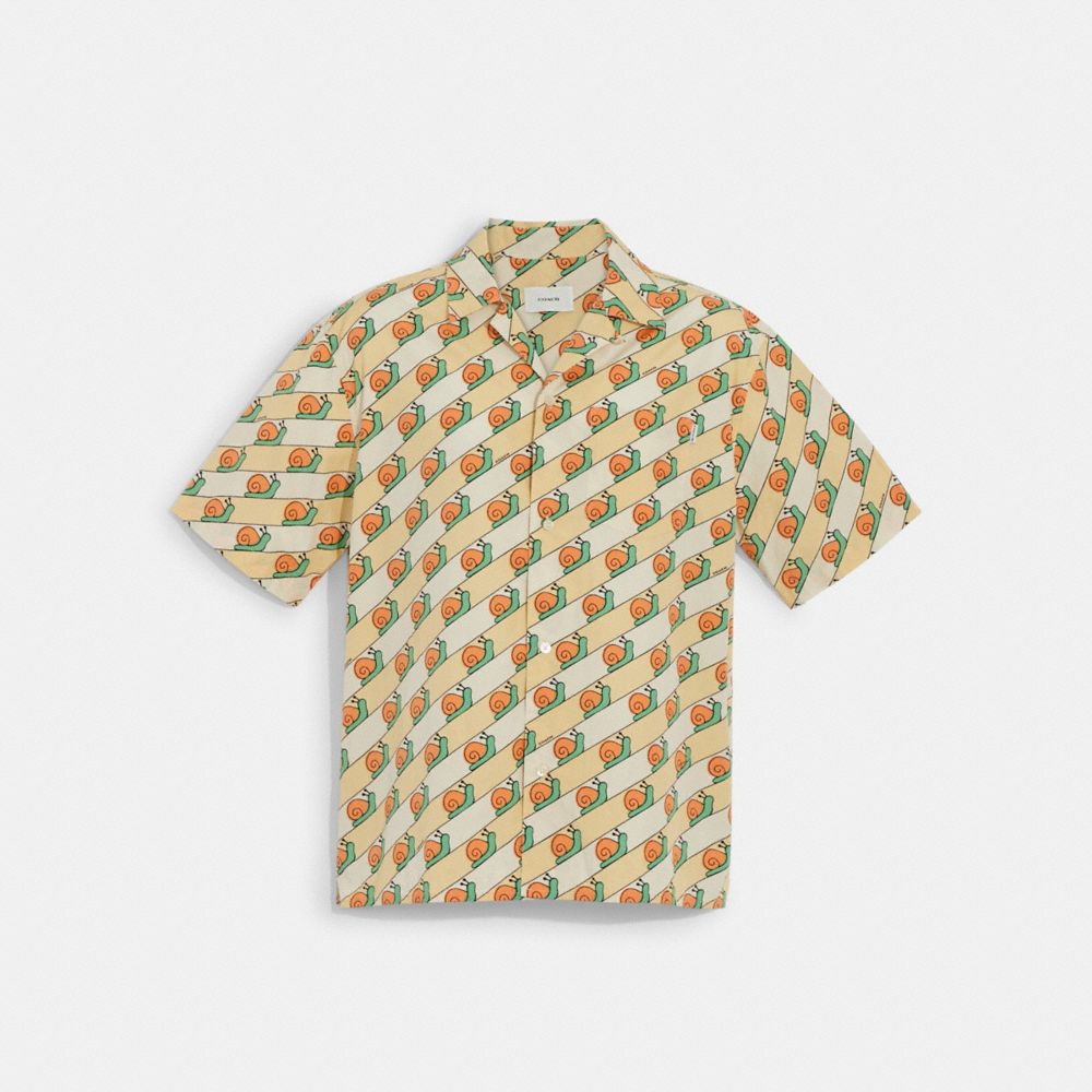 Snail Camp T Shirt In Organic Cotton - C9686 - Yellow