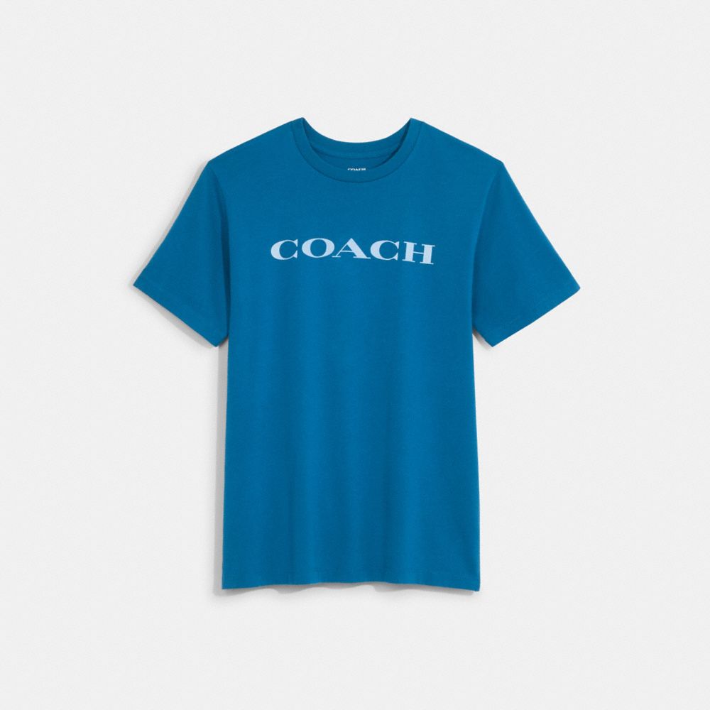 COACH C9693 Essential T Shirt In Organic Cotton BLUE SAPPHIRE