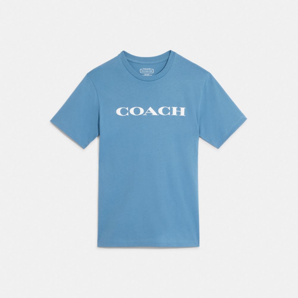 COACH C9693 Essential T Shirt In Organic Cotton Blue Heaven