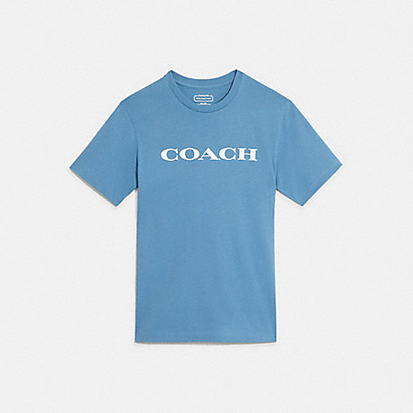 COACH C9693 Essential T Shirt In Organic Cotton Blue Heaven