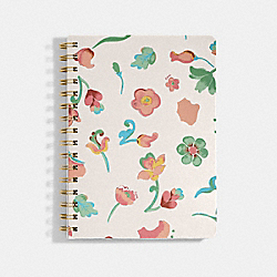 Spiral Notebook With Dreamy Land Floral Print - CHALK - COACH C9698