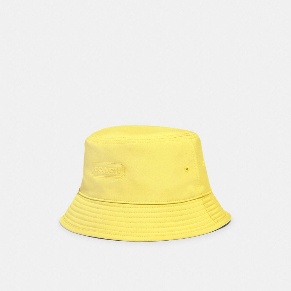 COACH C9715 Reversible Signature Nylon Bucket Hat Yellow