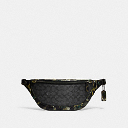 League Belt Bag In Signature Canvas With Camo Print - C9730 - Charcoal Multi