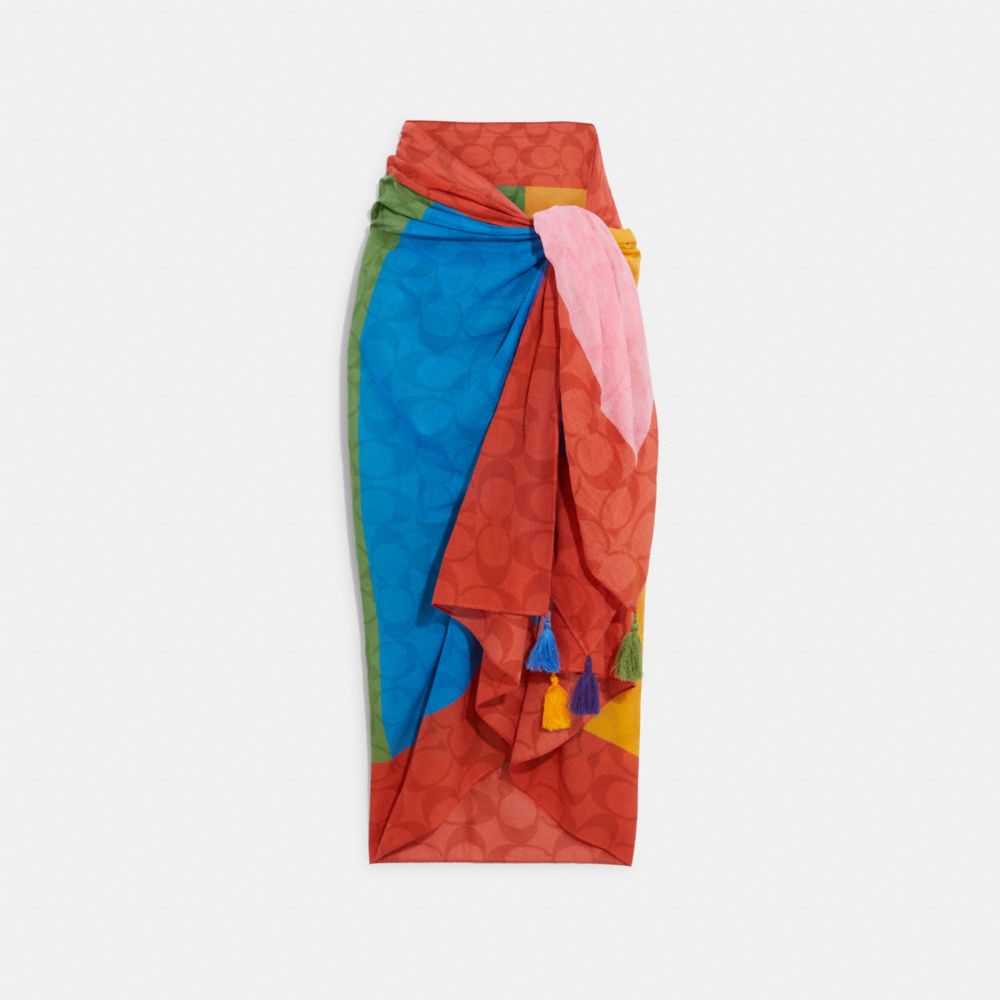 Colorblock Signature Sarong - C9771 - MULTI