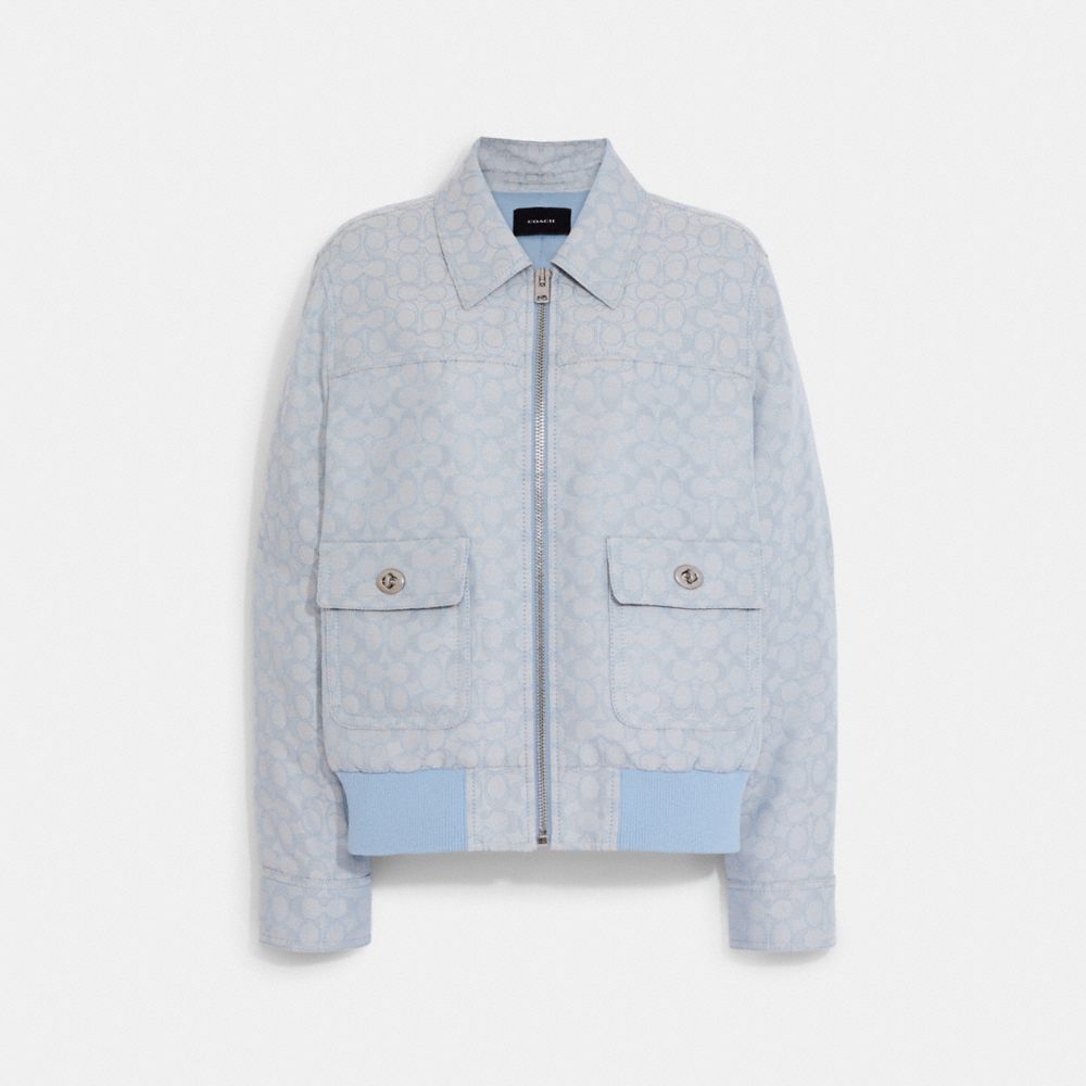 Signature Jacquard Bomber - BLUE/MULTI - COACH C9780