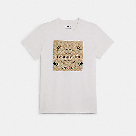 COACH Signature Floral Knot T Shirt - WHITE - C9784
