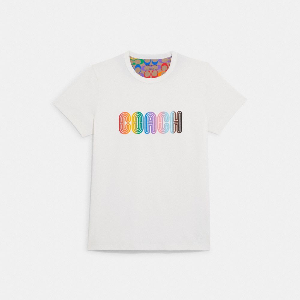 Rainbow Signature T Shirt - WHITE - COACH C9791