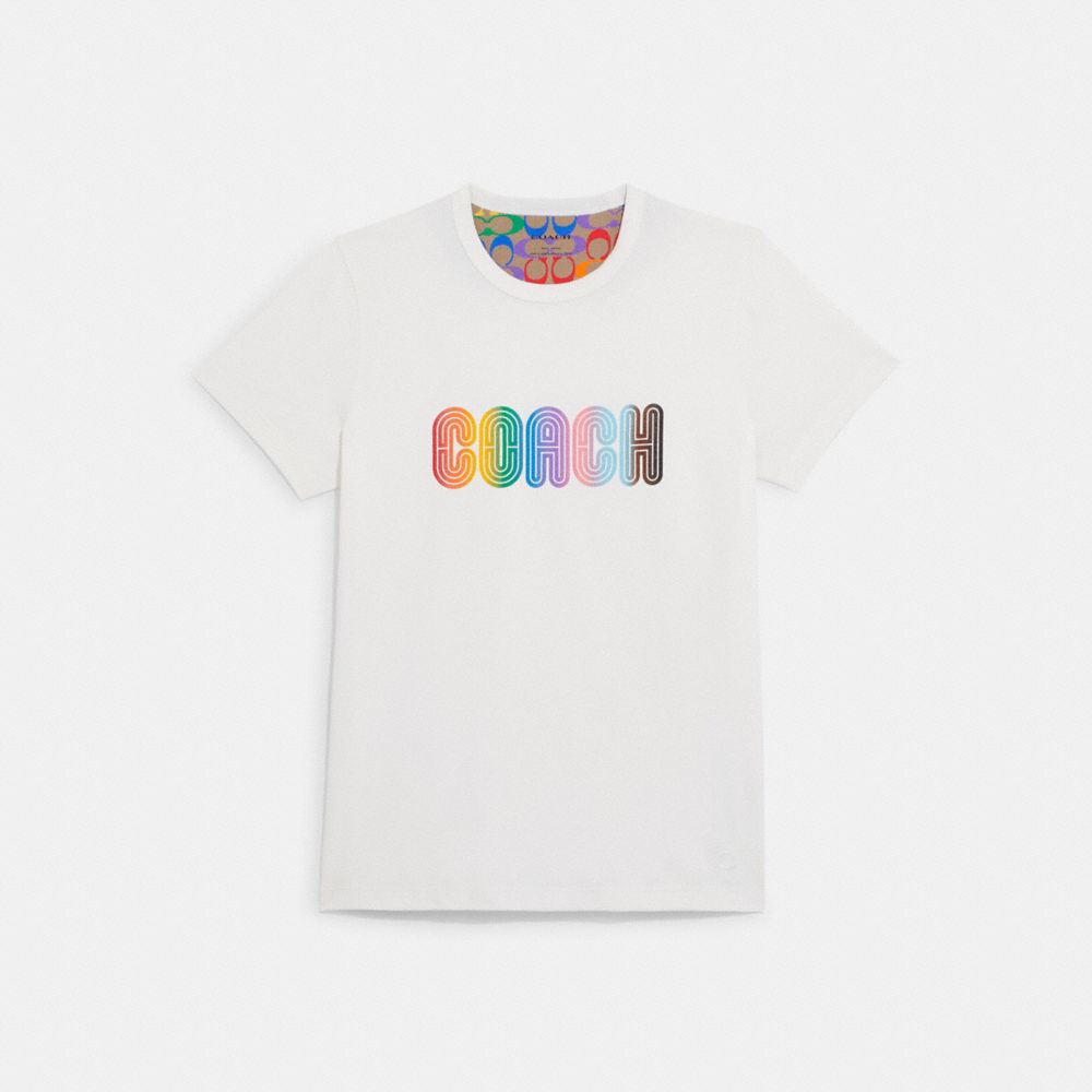 COACH C9791 - Rainbow Signature T Shirt WHITE