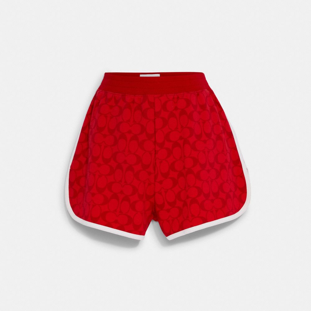 COACH C9853 Retro Signature Sweatshorts Red