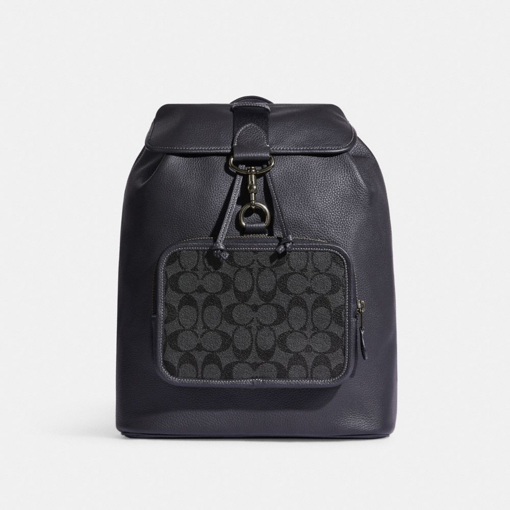 Sullivan Backpack In Signature Canvas - C9864 - GUNMETAL/BLACK/CHARCOAL