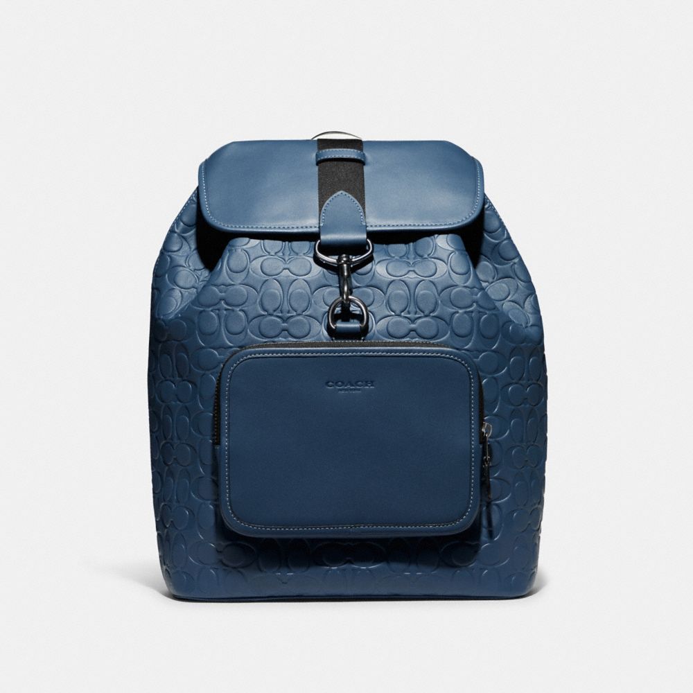 Sullivan Backpack In Signature Leather - GUNMETAL/DENIM - COACH C9868