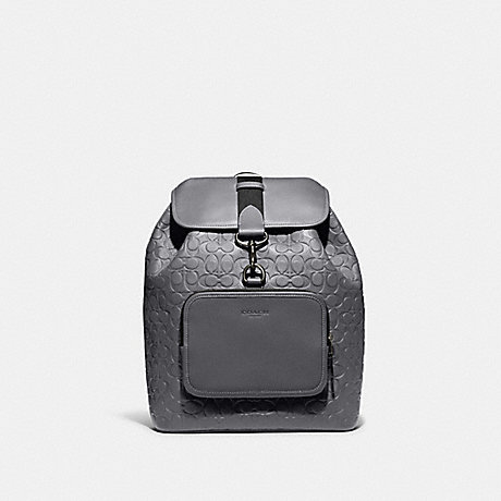 COACH C9868 Sullivan Backpack In Signature Leather Gunmetal/Industrial-Grey