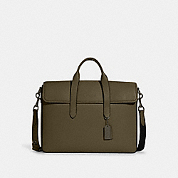 COACH C9875 Sullivan Portfolio Brief GUNMETAL/UTILITY GREEN