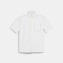 COACH C9909 Denim Camp Shirt WHITE