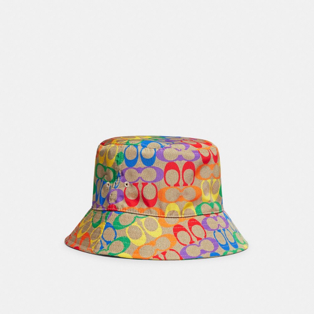 COACH C9919 Rainbow Signature Bucket Hat Multi