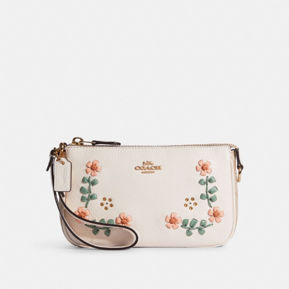 COACH C9924 - Nolita 19 In Signature Canvas With Floral Whipstitch GOLD/LIGHT KHAKI CHALK MULTI