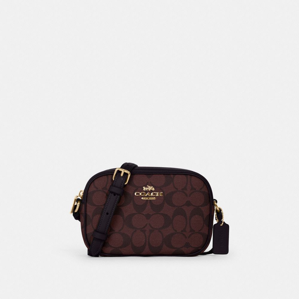 COACH C9926 Mini Jamie Camera Bag In Signature Canvas Gold/Oxblood Multi