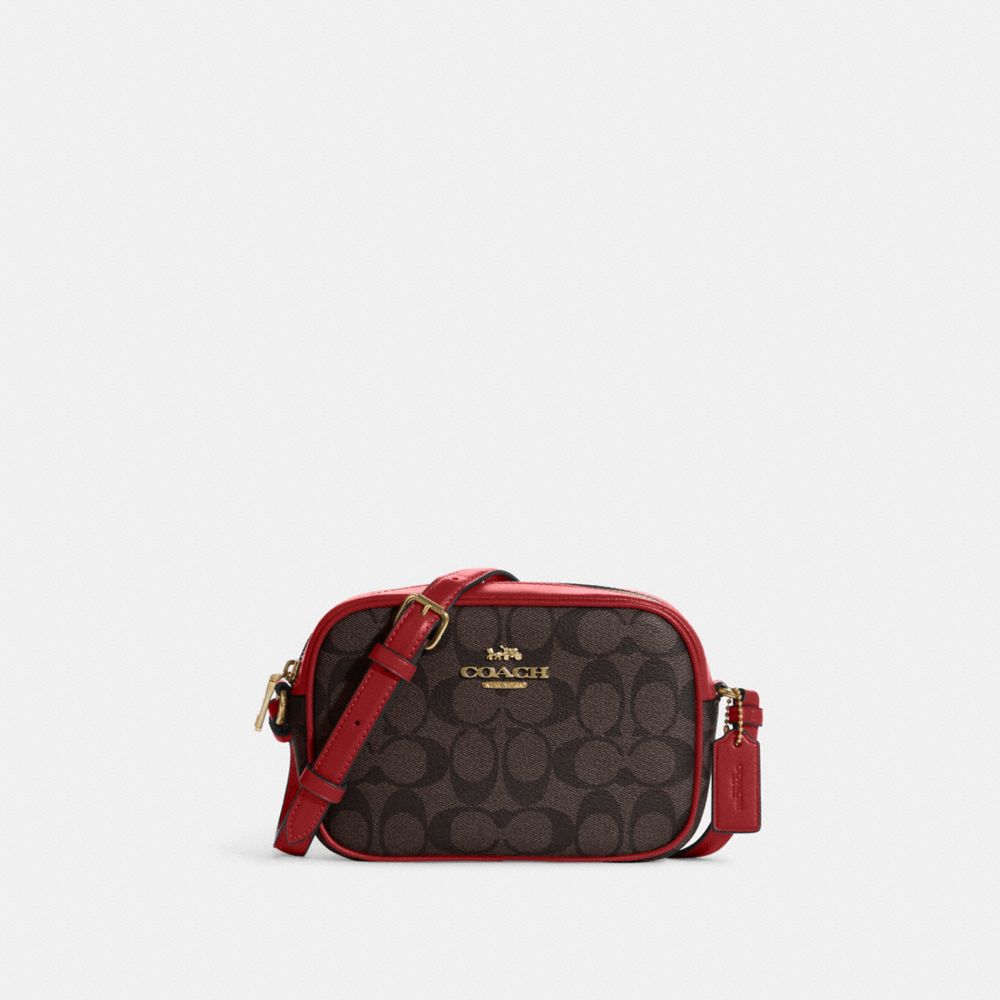 COACH C9926 Mini Jamie Camera Bag In Signature Canvas GOLD/BROWN 1941 RED