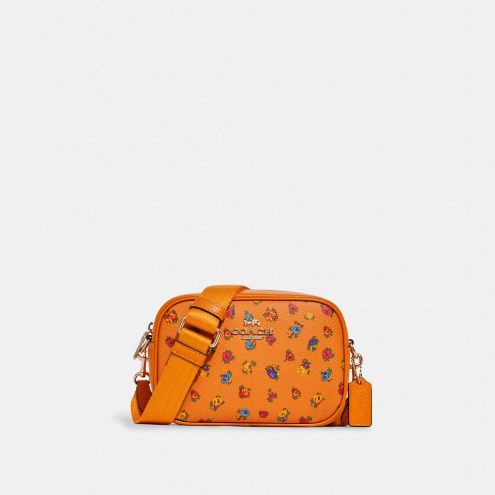 COACH C9938 Mini Jamie Camera Bag With Mini Vintage Rose Print IM/LIGHT ORANGE MULTI