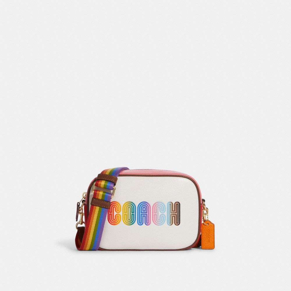 Mini Jamie Camera Bag With Rainbow Coach - C9939 - GOLD/CHALK MULTI