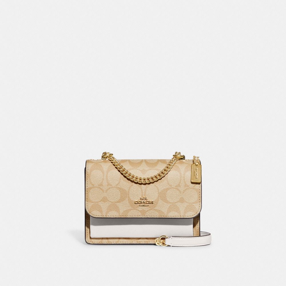 COACH C9946 Mini Klare Crossbody In Signature Canvas Gold/Light Khaki Chalk