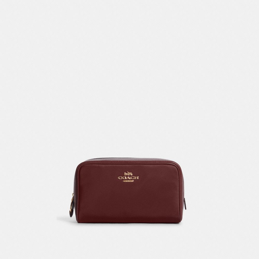 COACH C9956 Ellis Cosmetic Case GOLD/WINE