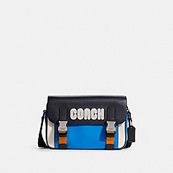COACH Track Crossbody In Colorblock With Coach - GUNMETAL/BRIGHT BLUE/CHALK MULTI - C9962
