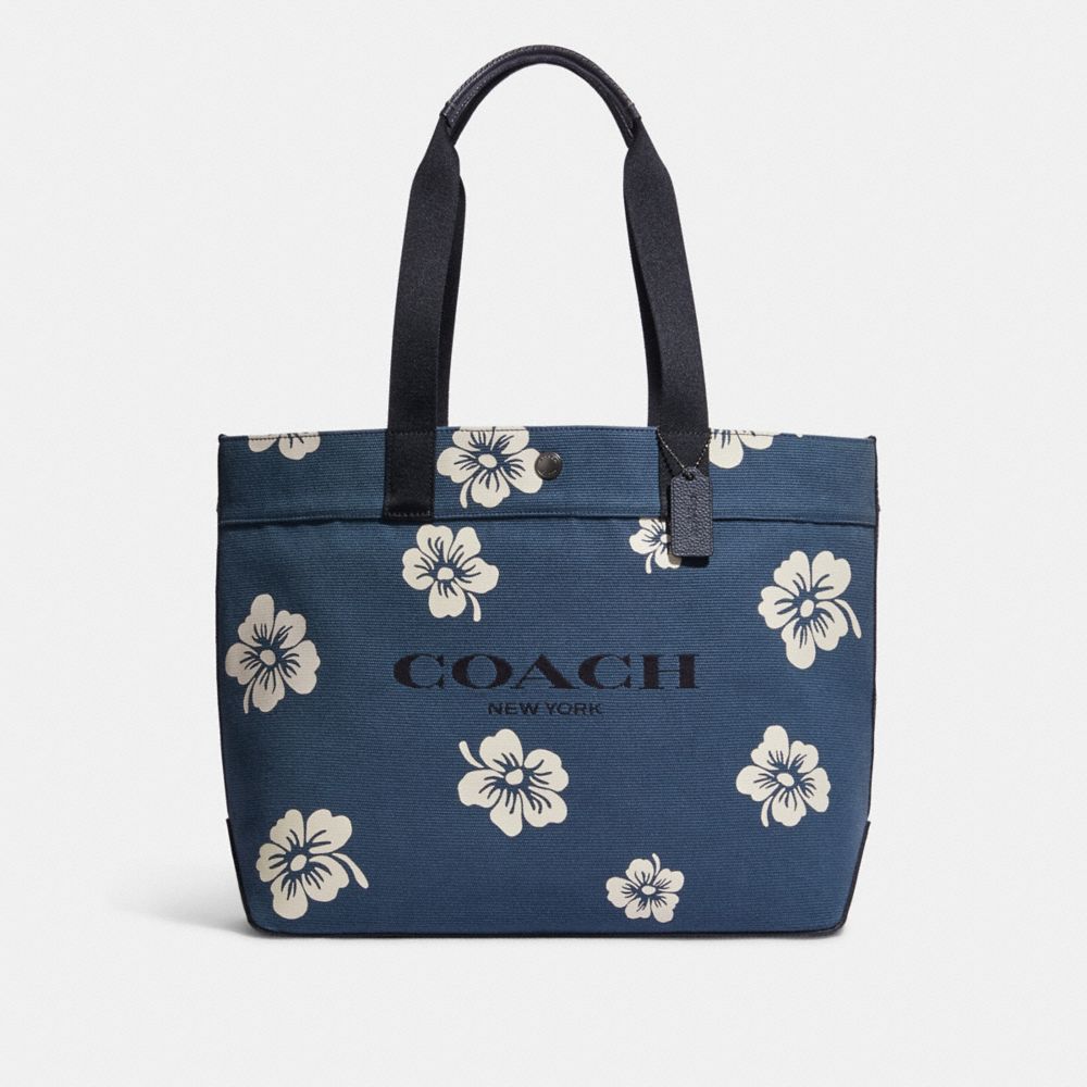 CANVAS TOTE 38 WITH ALOHA FLORAL PRINT