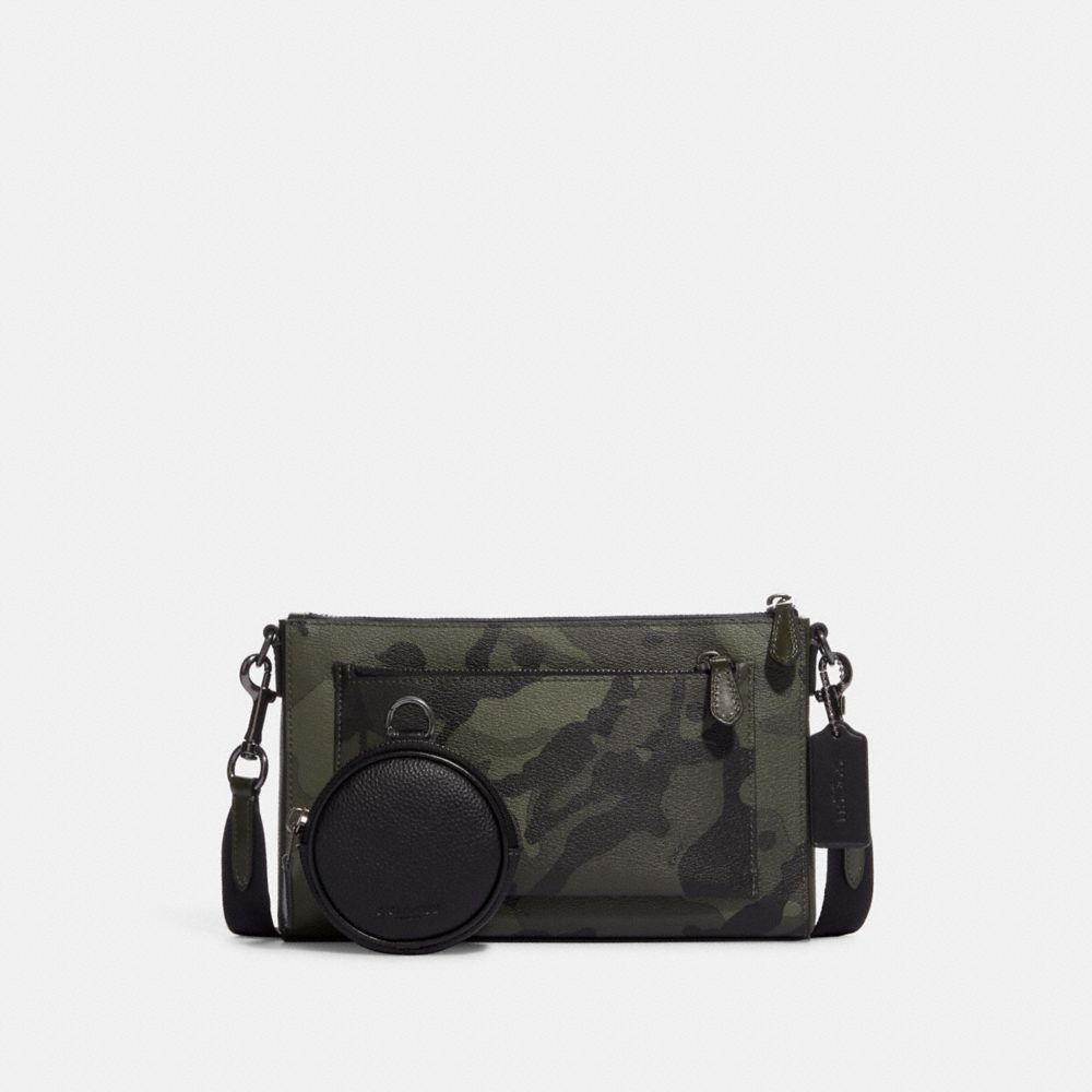 COACH C9972 Holden Crossbody With Camo Print GUNMETAL/DARK OLIVE MULTI