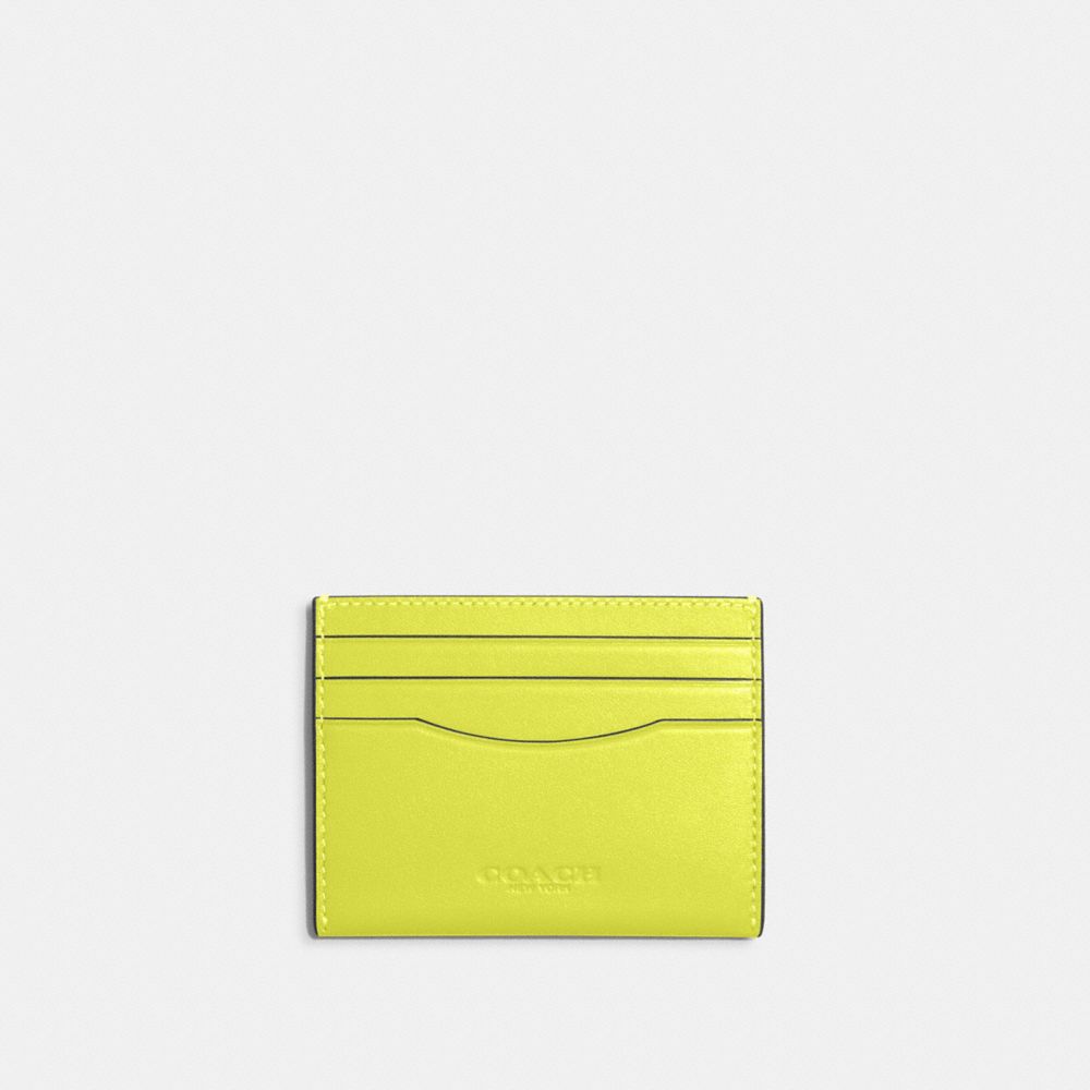 COACH C9997 Slim Id Card Case GUNMETAL/BRIGHT YELLOW