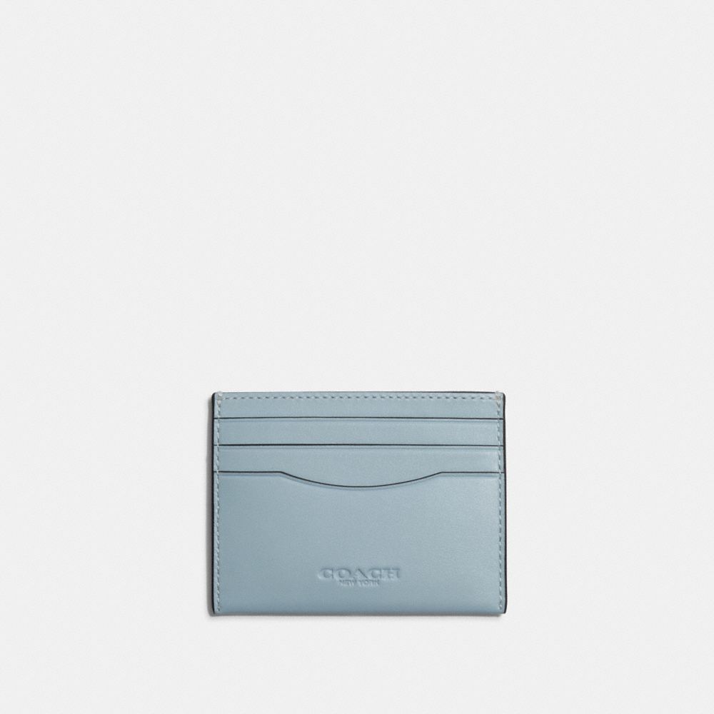 COACH Slim Id Card Case - GUNMETAL/POWDER BLUE - C9997