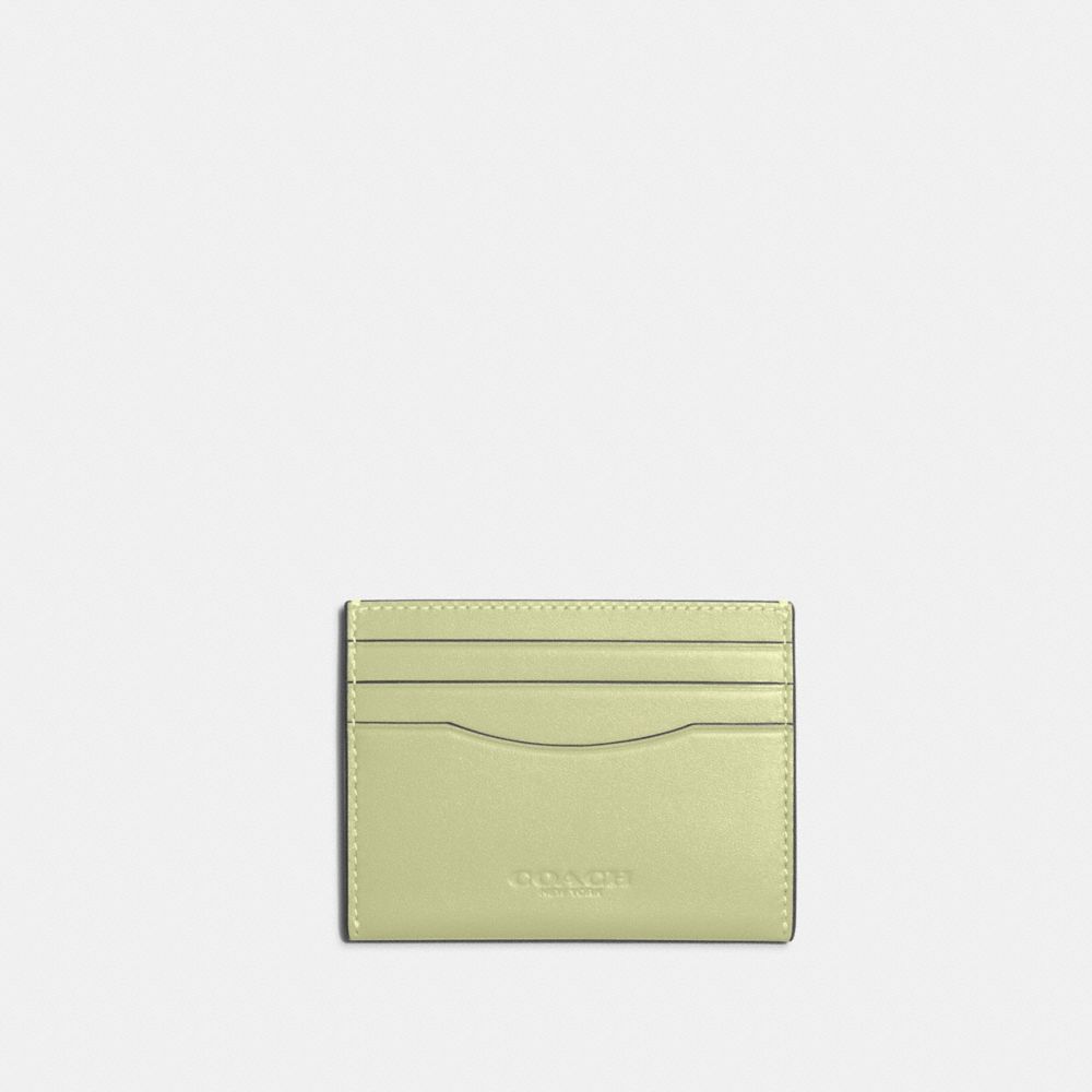 COACH C9997 Slim Id Card Case Gunmetal/Pale Lime