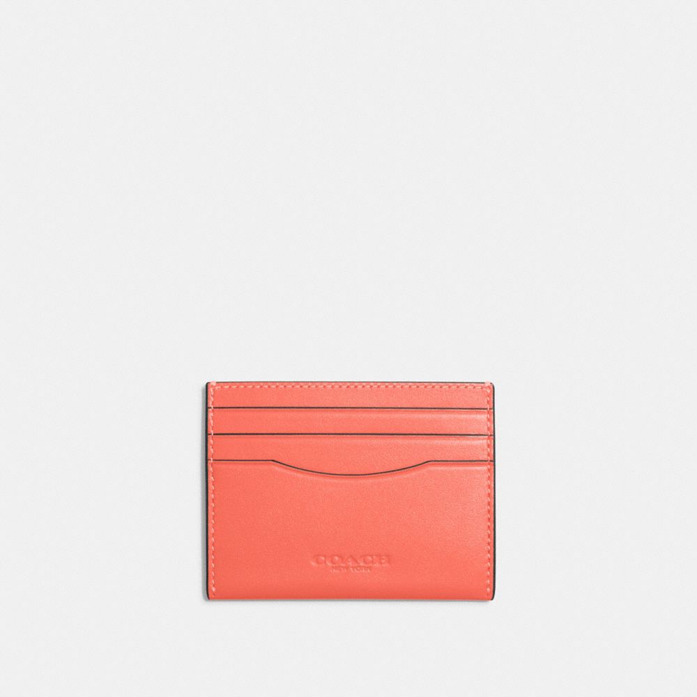 COACH C9997 Slim Id Card Case Silver/Tangerine