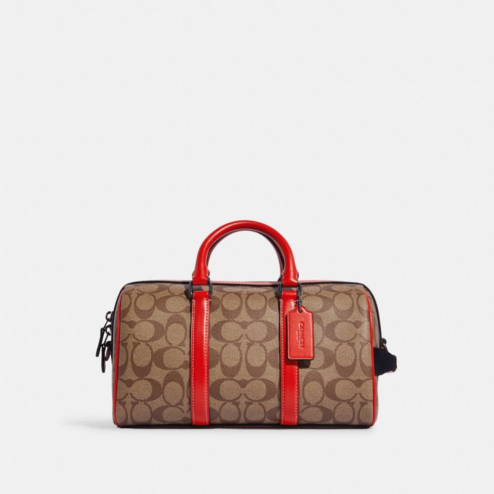 Venturer Crossbody 27 In Colorblock Signature Canvas - GUNMETAL/KHAKI/MIAMI RED - COACH CA014