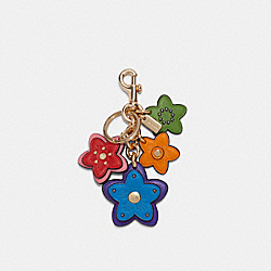 COACH CA031 - Wildflower Cluster Bag Charm In Colorblock Signature Canvas GOLD/MULTI
