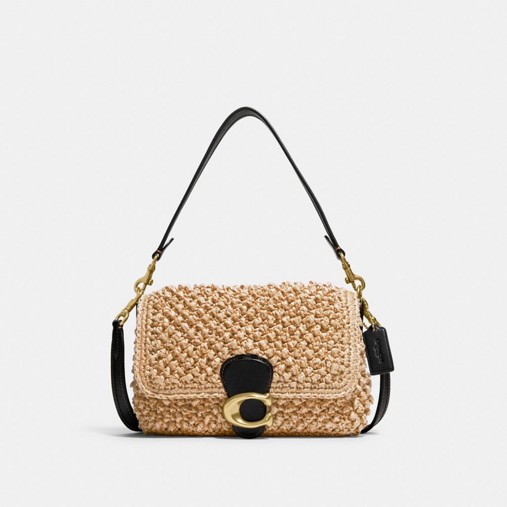 COACH CA032 Soft Tabby Shoulder Bag BRASS/NATURAL/BLACK